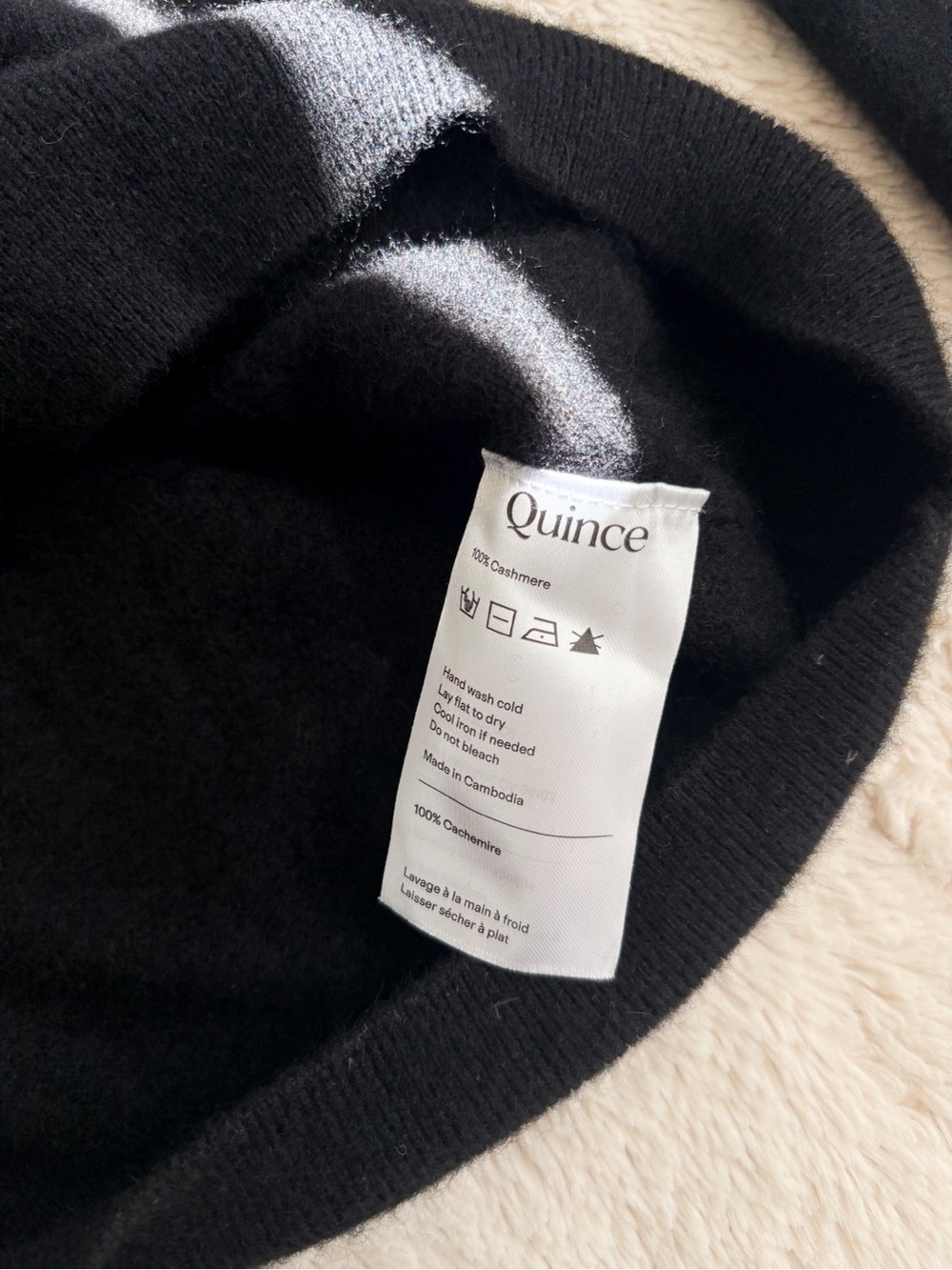 Quince Mongolian Cashmere Crewneck Sweater Black 100% Cashmere Size Small - Picture 6 of 8